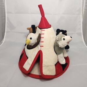 Unipak Designs Indian TeePee with 5 Animal Plush Stuffed Animals